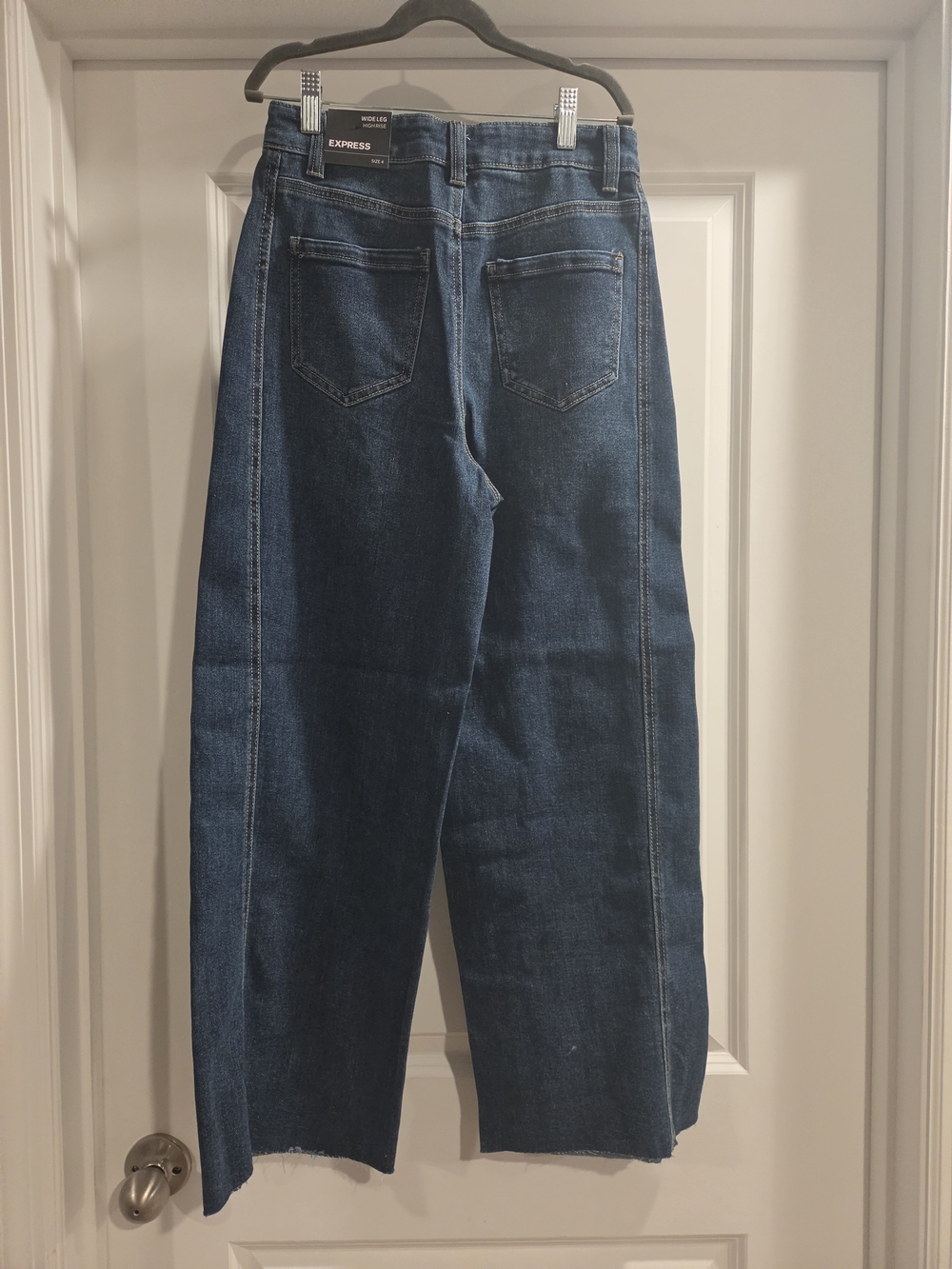 Express Dark Blue High-Rise Wide Leg Jeans NWT - Picture 7 of 8